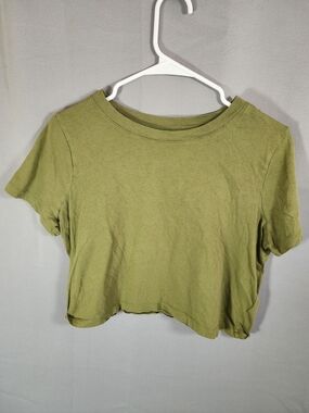Madewell Cropped Tee in Olive
